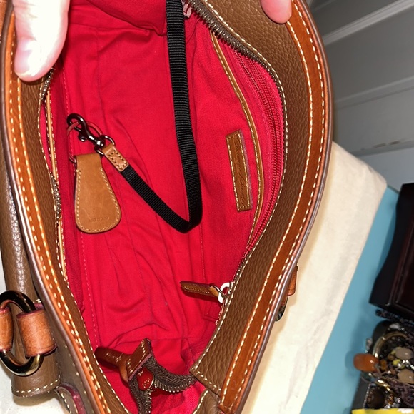 Dooney & Bourke brown leather bag with gold hardware- like new condition - Picture 8 of 16